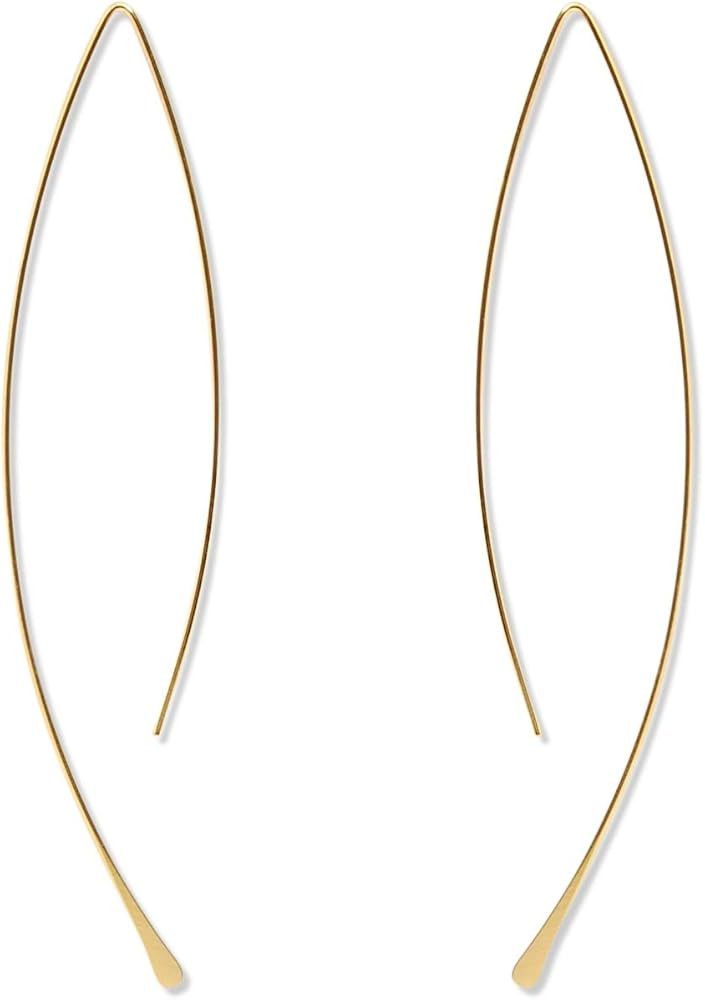 Humble Chic Upside Down Hoop Earrings - Hypoallergenic Lightweight Wire Needle Drop Dangle Thread... | Amazon (US)