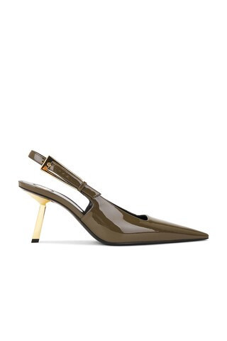 Saint Laurent Lee Slingback Pump in Olive | FWRD 