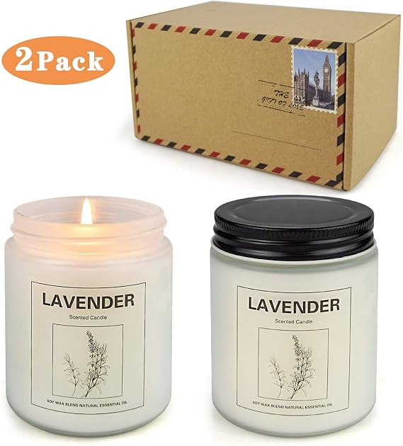 Double Gift Lavender Candles for Women, Home Aromatherapy Candles Made with Soy Wax and Pure Esse... | Amazon (US)