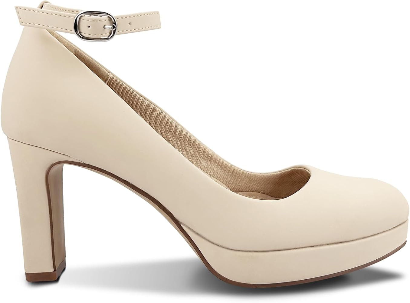 Close Toe Classic High Heels Platform High Heels Round Toe Comfortable Low Platform Mary Jane Dre... | Amazon (US)