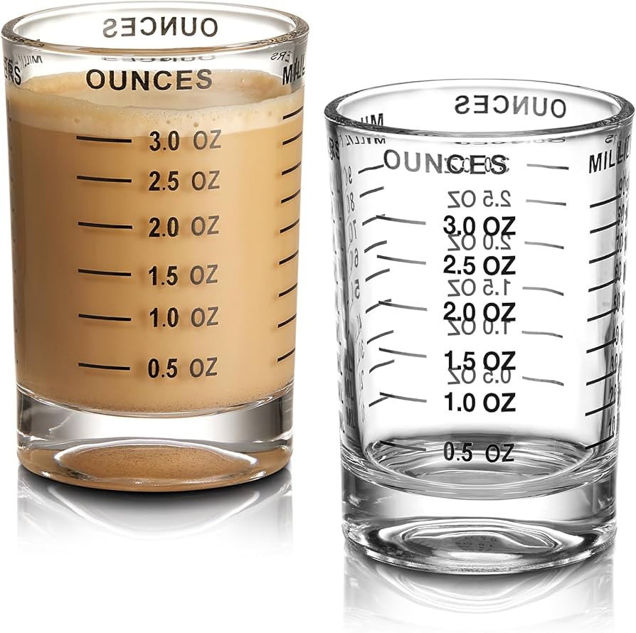 Hlukana 2 Pack Shot Glass Measuring Cup, 3 Ounce Heavy Base Jigger, Espresso Shot Glass, Liquid G... | Amazon (US)