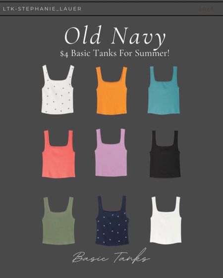 $4 basic tanks for summer
Old Navy Sale Finds ✨

#LTKxNSale #LTKSaleAlert #LTKFindsUnder50