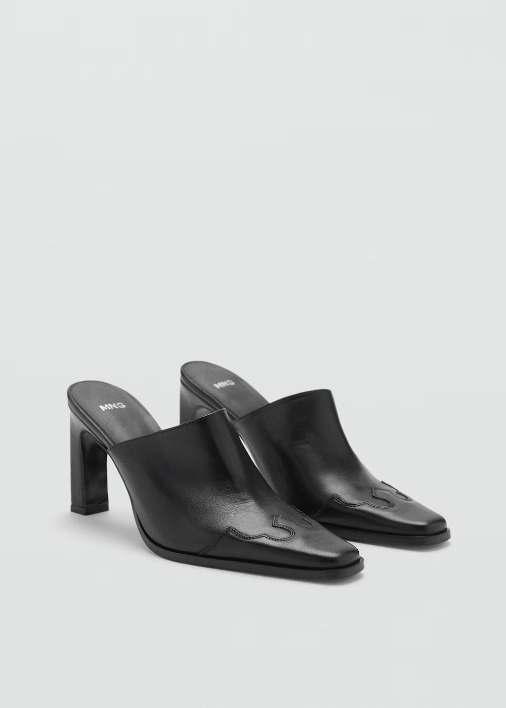 Pointed-toe leather slingback shoes | MANGO (UK)