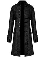 H&ZY Men Steampunk Vintage Jacket Halloween Costume Retro Gothic Victorian Frock Coat Uniform | Amazon (US)