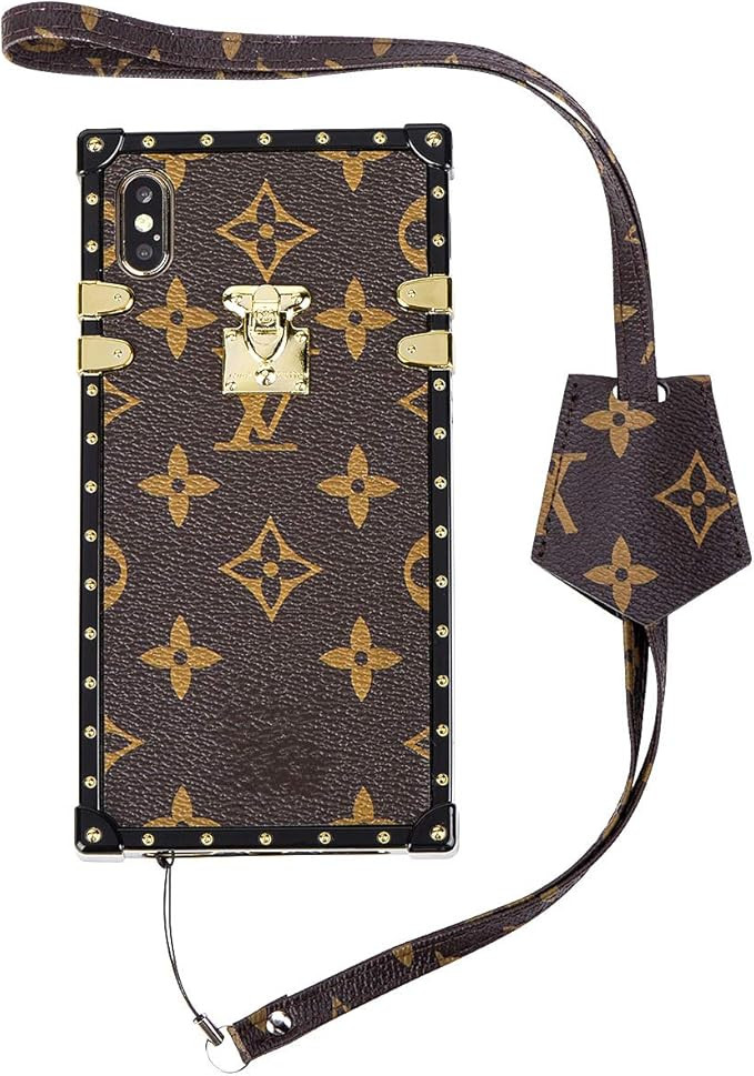 LIHUA iPhone Xs max case, Leather Luxury Design, Retro Classic Pattern Leather case with diao'she... | Amazon (US)