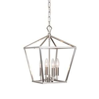 4-Light Brushed Nickel Lantern Pendant with Sleeve | The Home Depot
