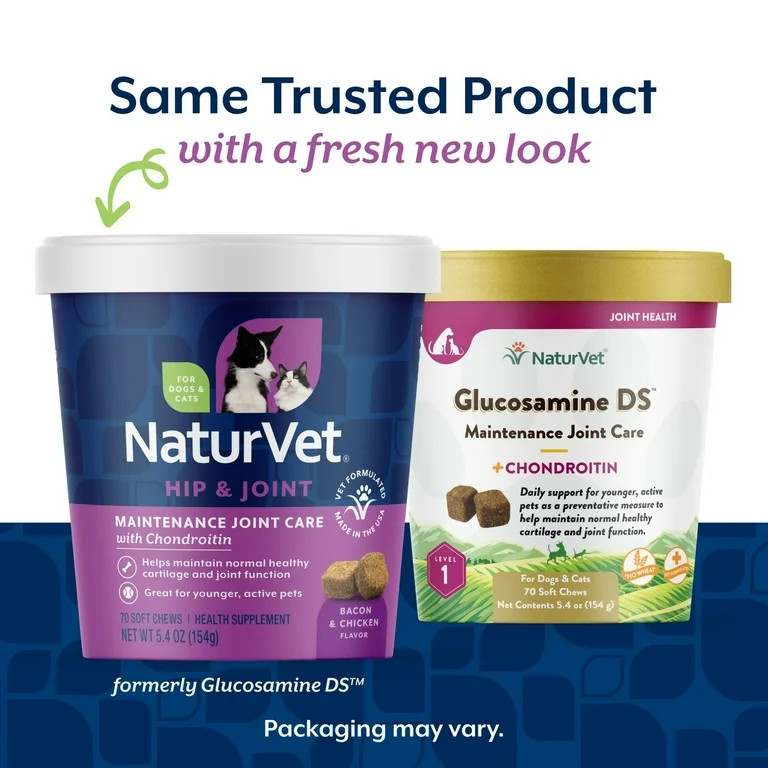NaturVet Maintenance Joint Care Hip & Joint Supplement for Dogs and Cats, Bacon and Chicken Flavo... | Walmart (US)