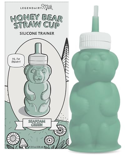 Legendairy Milk Honey Bear Straw Cup Silicone for Babies (Green), 8 oz. Dishwasher Safe, Food Grade Silicone, Honeybear Sippy Cup for Ages 4+ Months | Amazon (US)