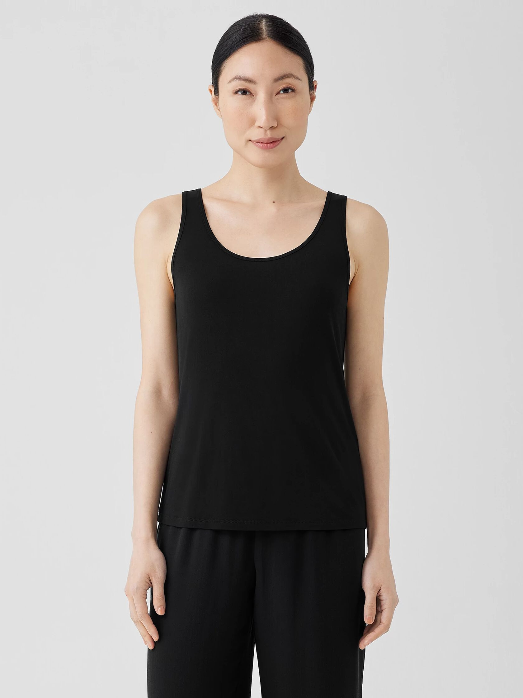 Stretch Silk Jersey Scoop Neck Tank | Eileen Fisher