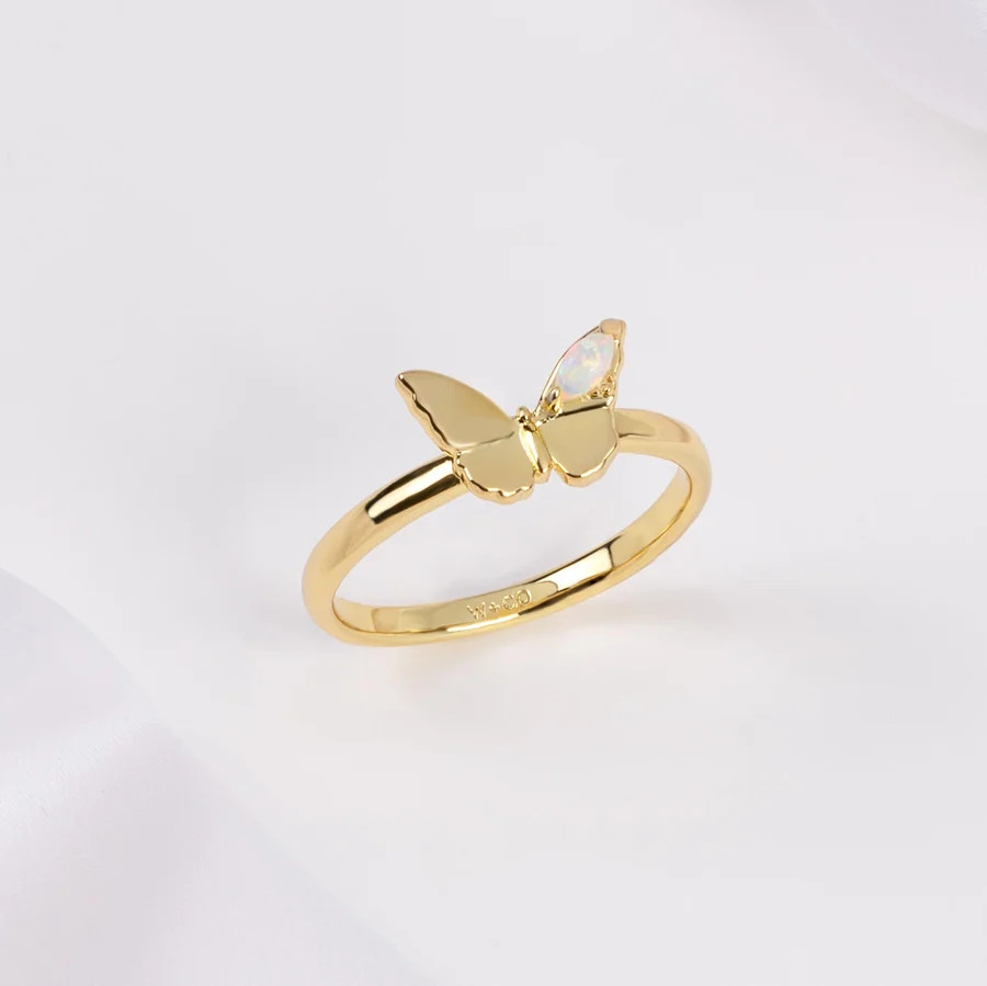 Butterfly Opal Gold Ring | Wanderlust + Co | Wanderlust + Co