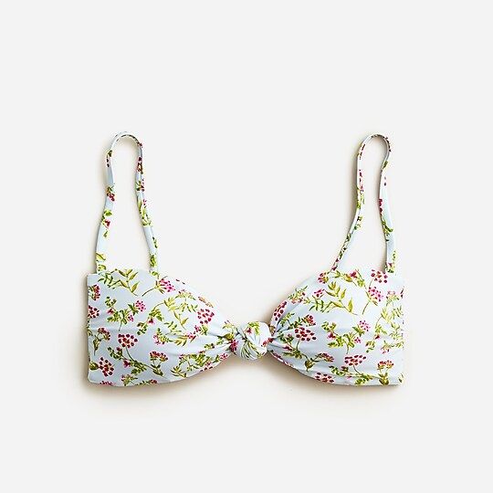 Knot bandeau bikini top in cloud meadow floral | J.Crew US