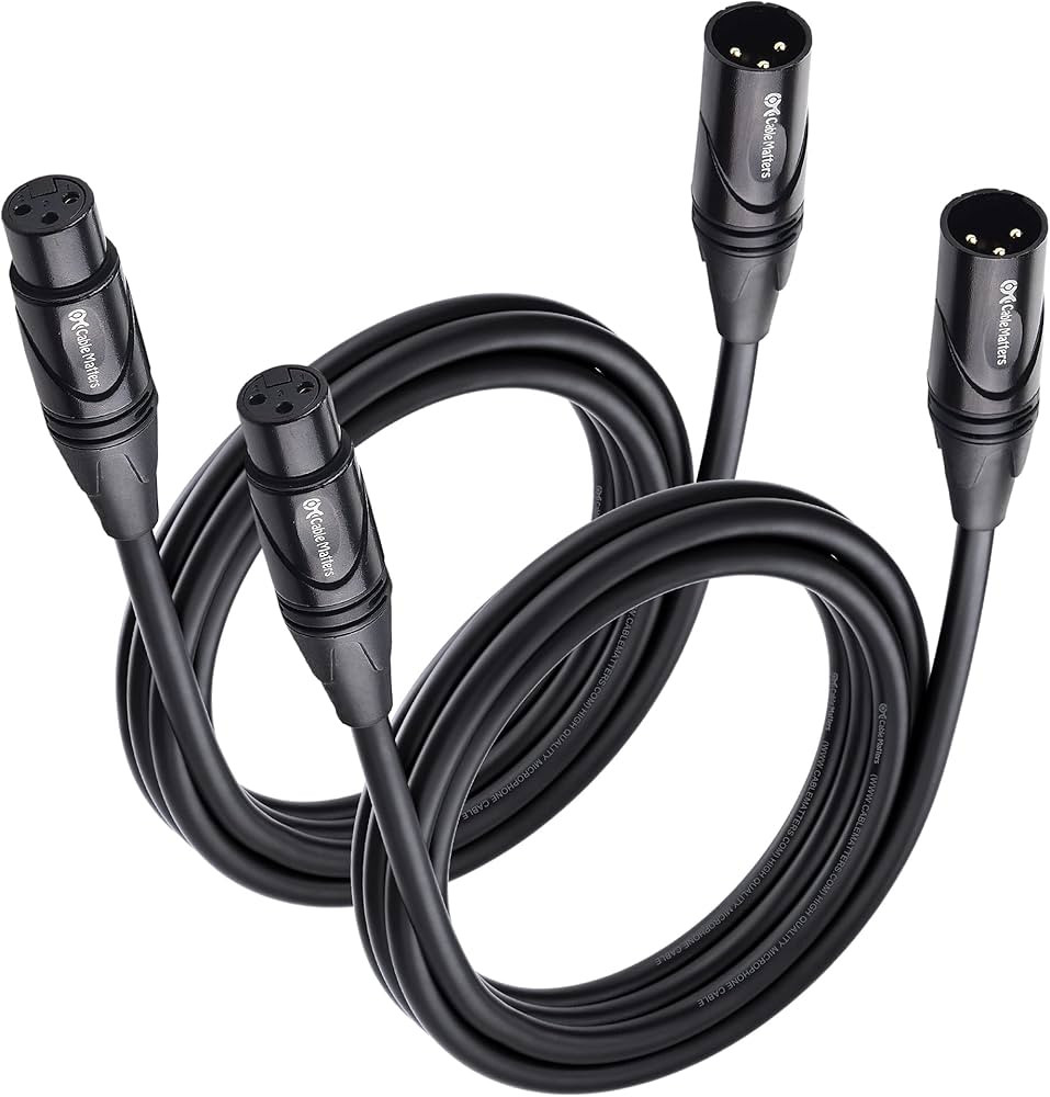 Cable Matters 2-Pack XLR to XLR Cables, XLR Microphone Cable 6 Feet, Oxygen-Free Copper (OFC) XLR Ma | Amazon (US)