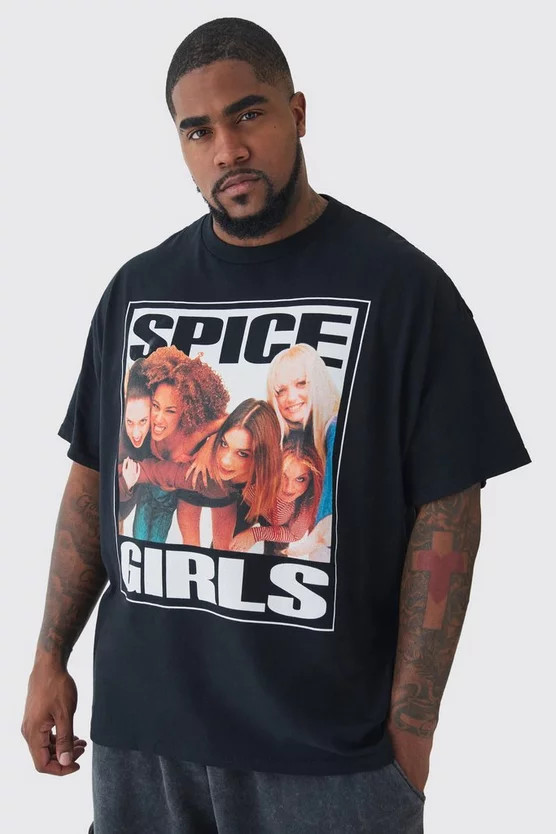 Plus Spice Girls License T-shirt In Black | boohooMAN (DE, IE & UK)