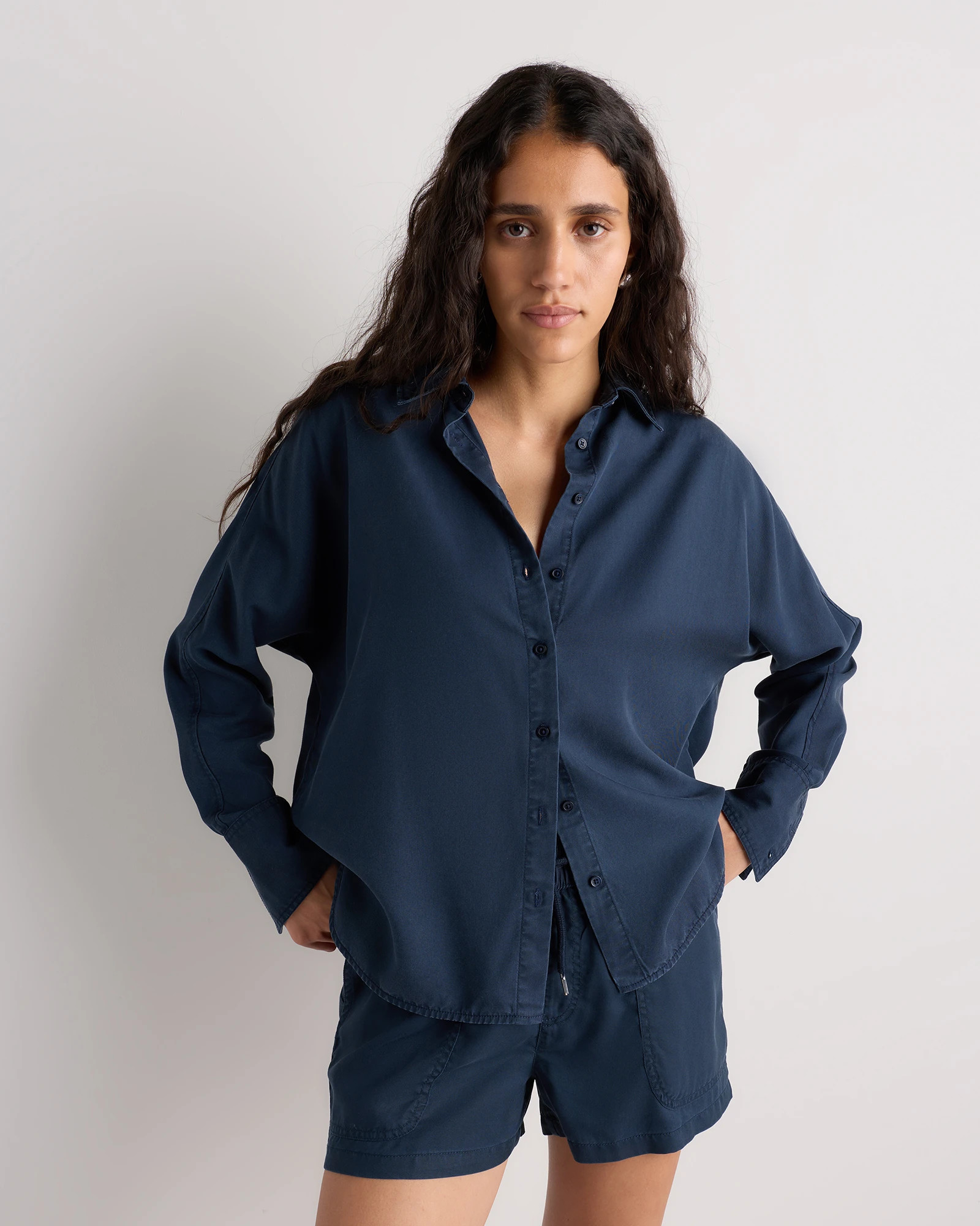 Vintage Wash Tencel Dolman Long Sleeve Shirt | Quince
