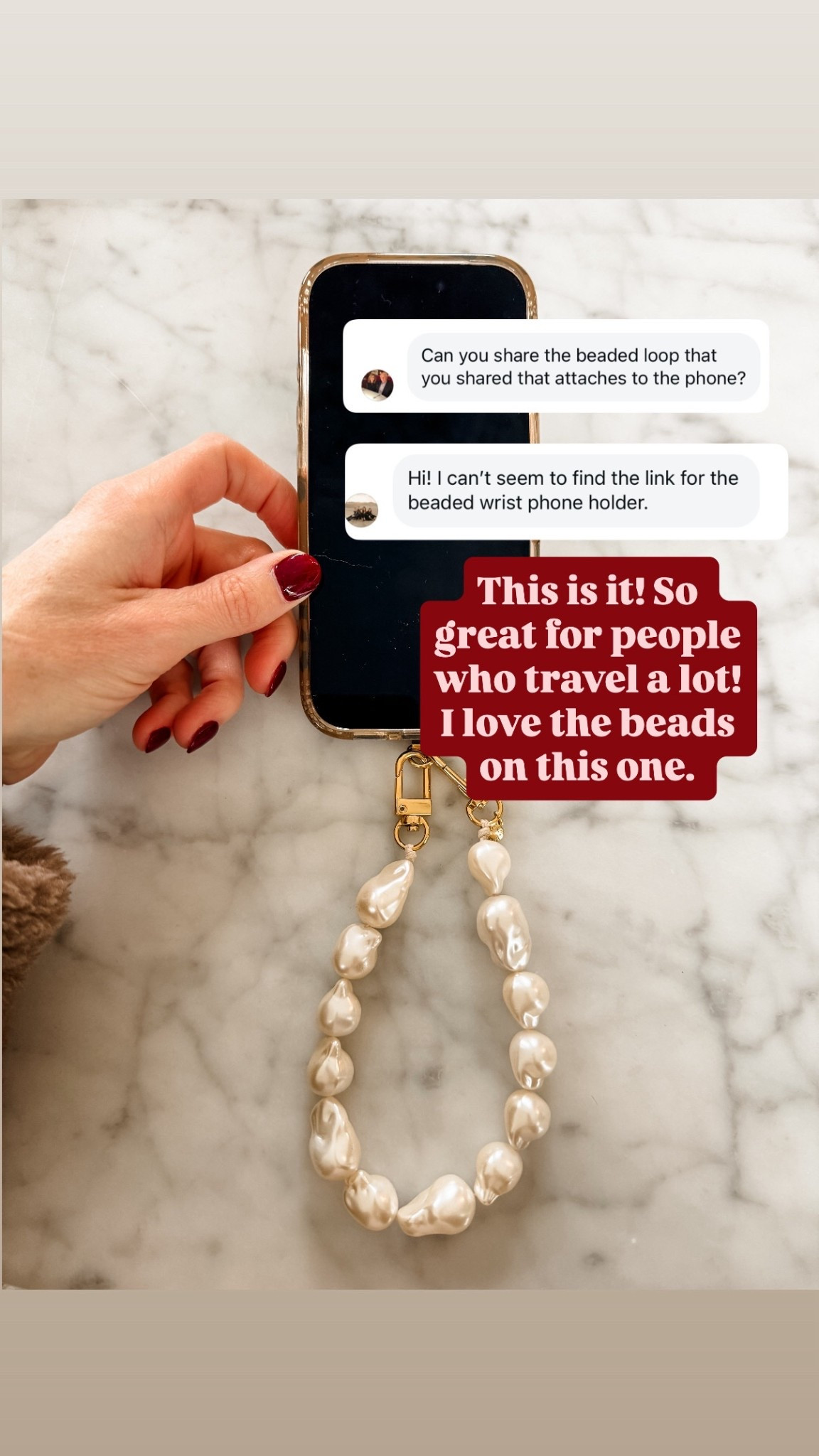 The most convenient (and cute) phone chain! This would be such a great gift for someone who travels a lot! 

Loverly Grey, gift ideas, holiday gifts, gifts for her

#LTKTravel #LTKFindsUnder50 #LTKGiftGuide