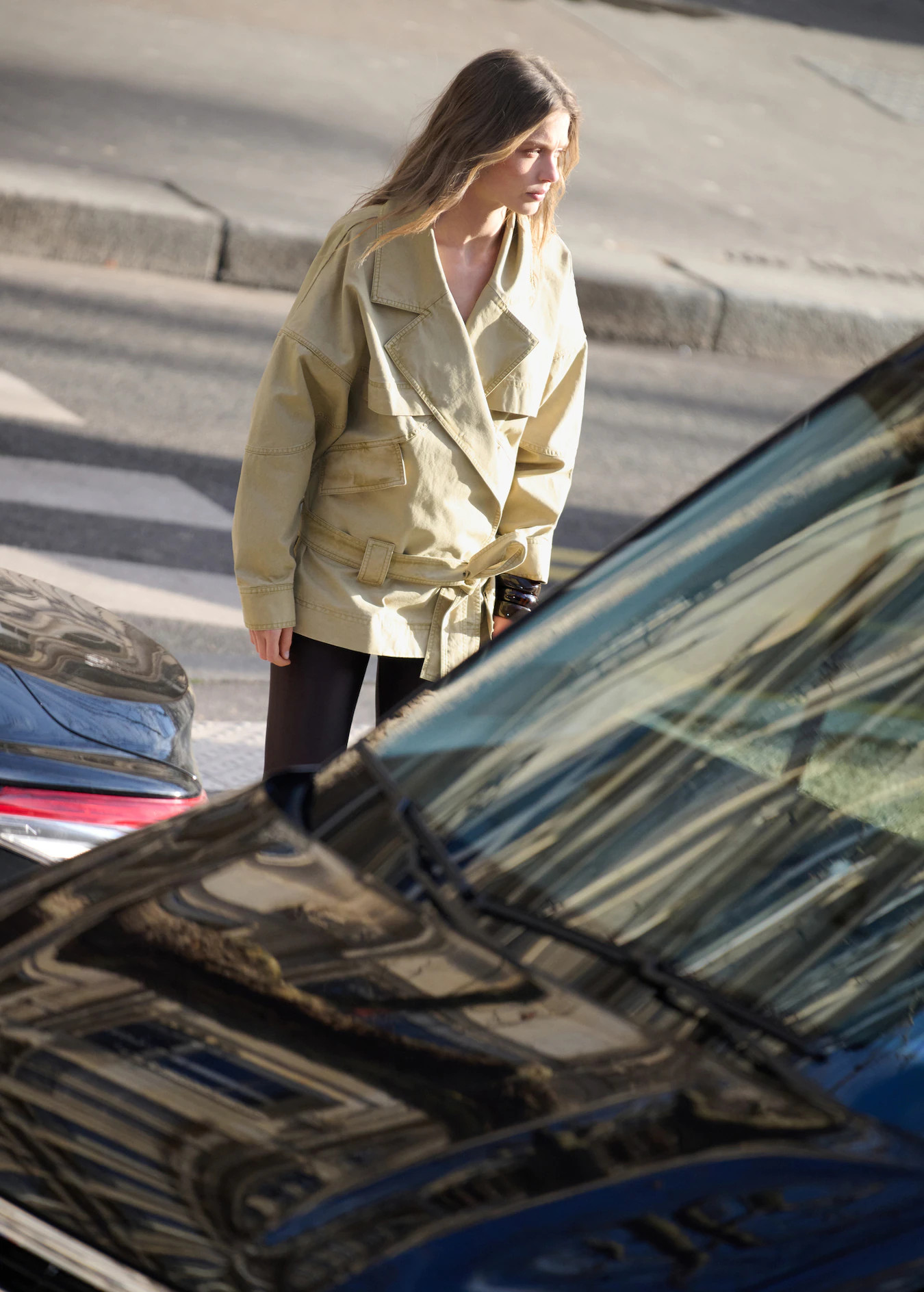 Denim parka with belt | Mango (US/MX/AU)