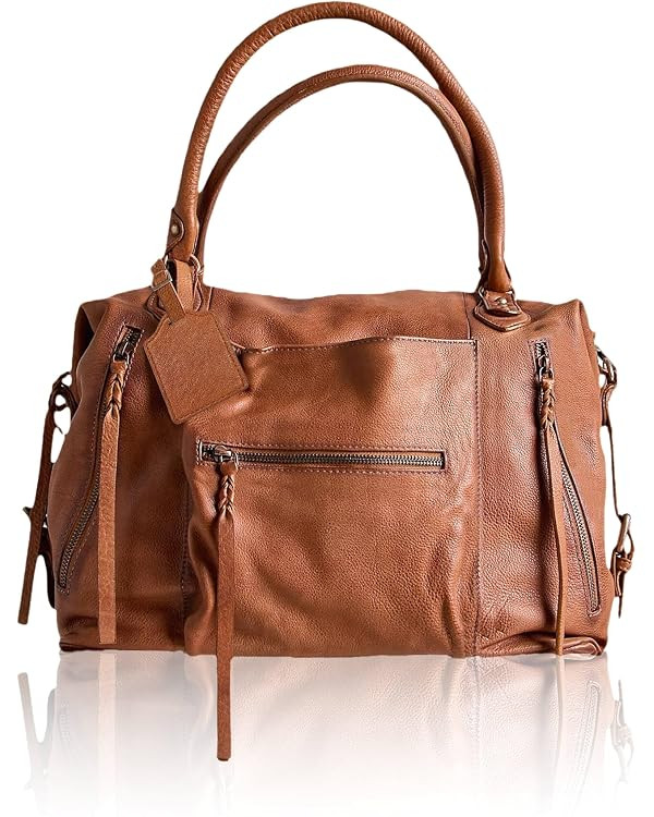 Women's Large Tote Bag Free Tote Bag People with Zipper Women Vegan Leather Handbags with Adjusta... | Amazon (US)