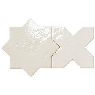 Tripoli Star-Crossed Polished White 6.1 in. x 0.35 in. Polished Terracotta Look Porcelain Floor a... | The Home Depot