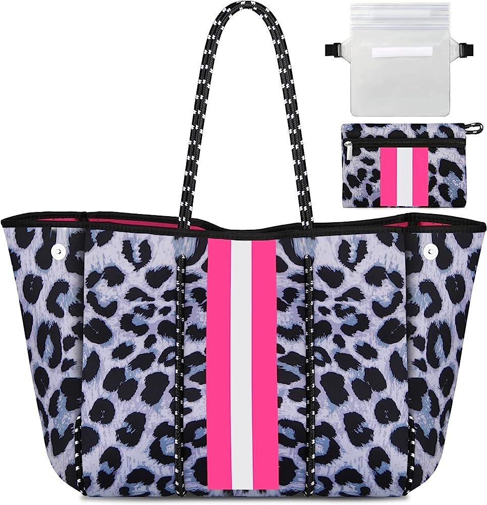 Neoprene Tote Bag Large Neoprene Beach Bag for Women Travel Tote Bag(L/XL) | Amazon (US)