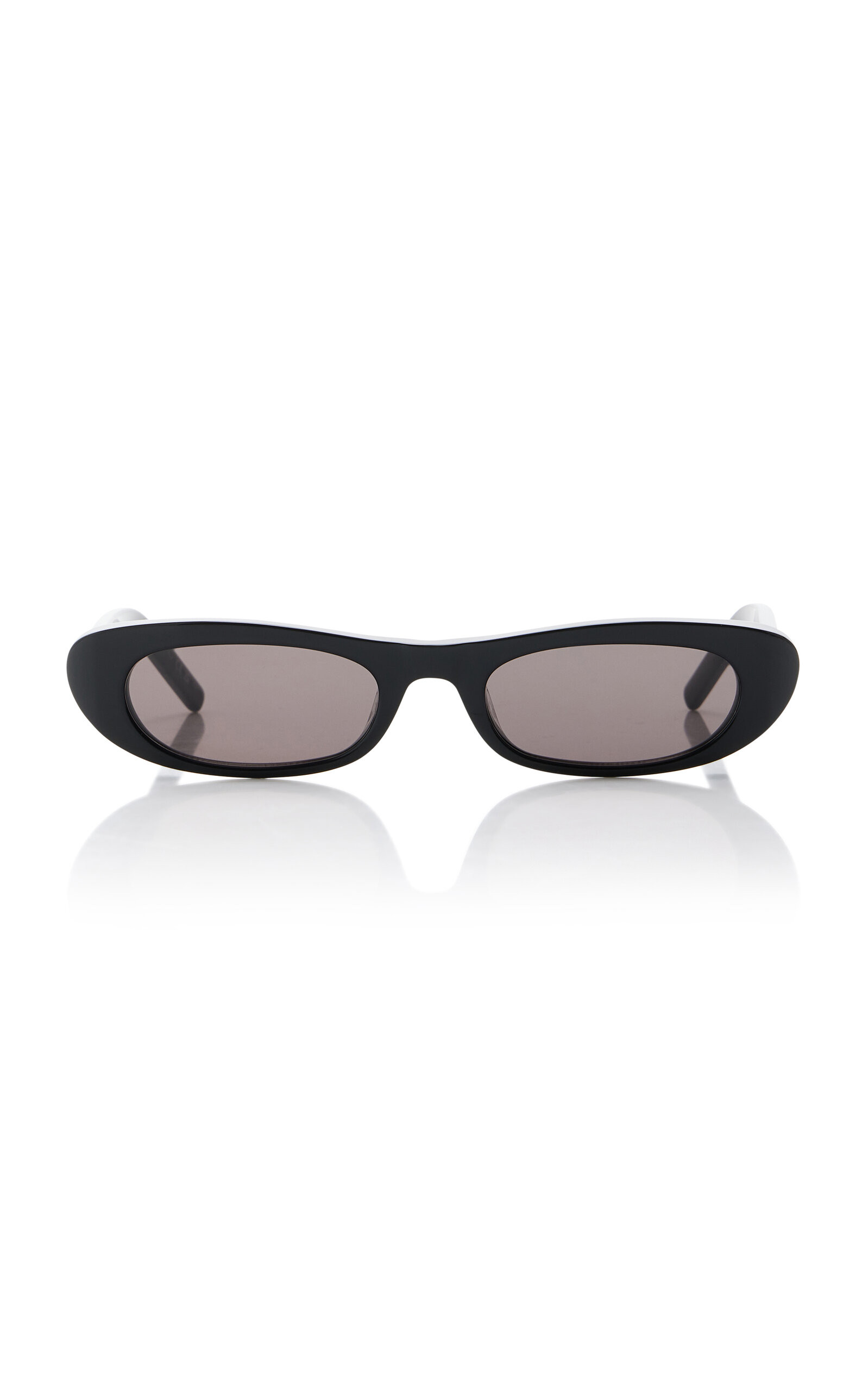 Saint Laurent - Shade Narrow Oval-Frame Acetate Sunglasses - Black - OS - Moda Operandi | Moda Operandi (Global)