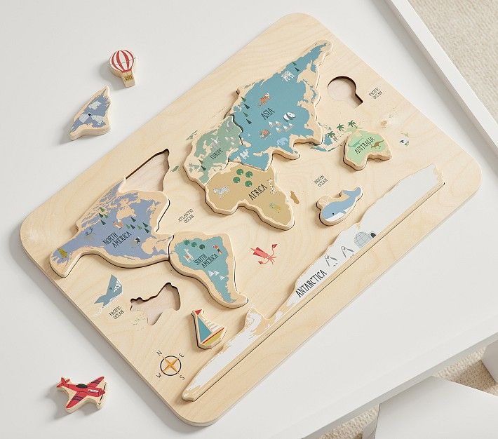 World Map Wooden Puzzle | Pottery Barn Kids