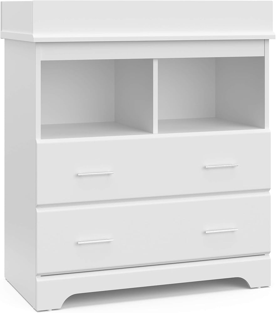 Storkcraft Brookside 2 Drawer Changing Table Dresser (White) – GREENGUARD Gold Certified, Easy-... | Amazon (US)