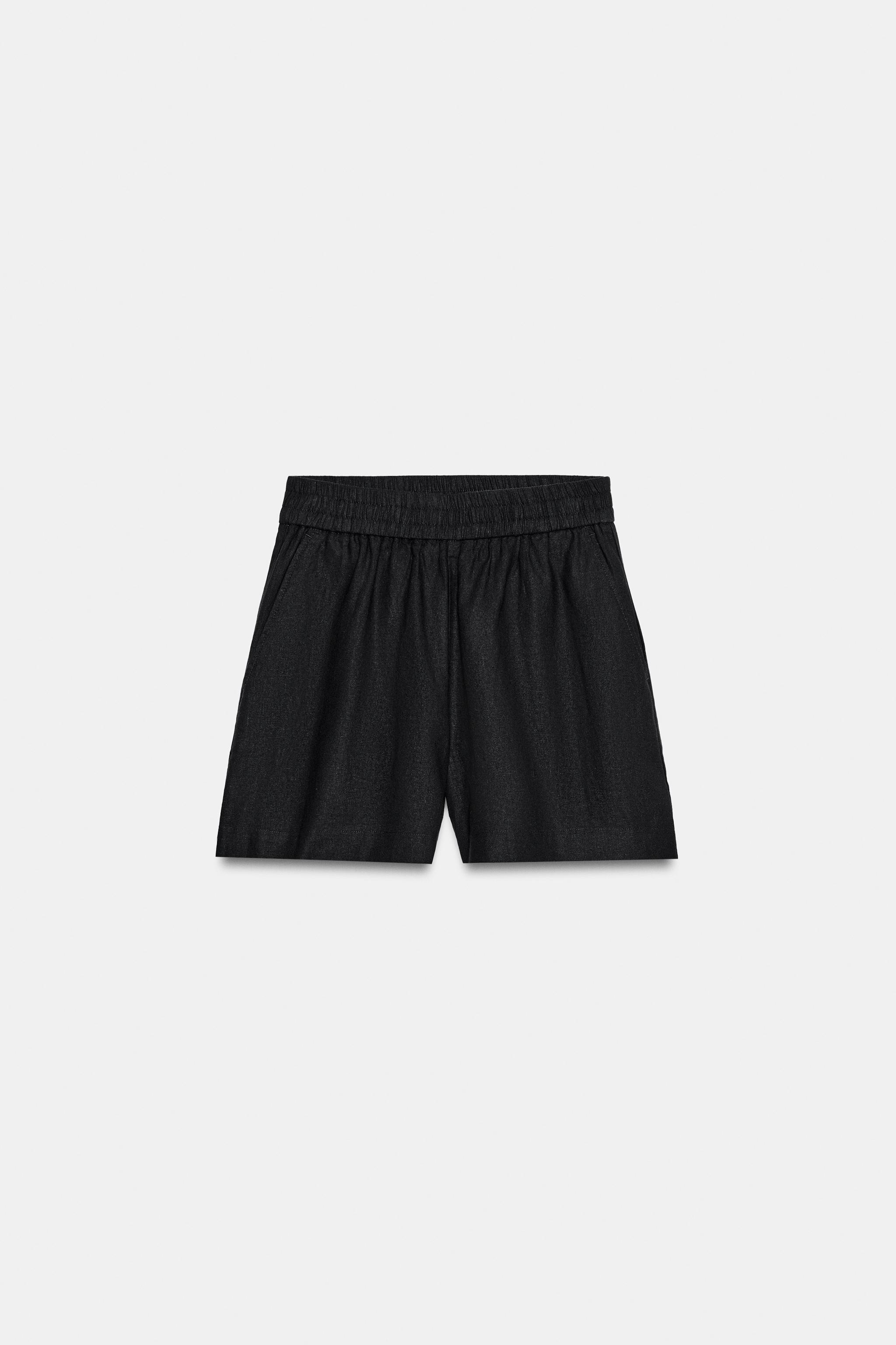 LINEN SHORTS WITH ELASTIC WAIST | Zara Canada