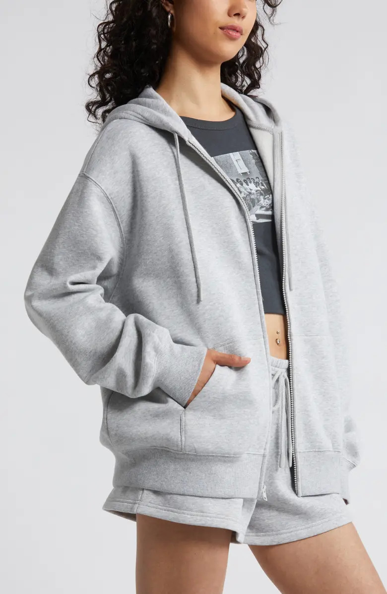 Oversize Zip Fleece Hoodie | Nordstrom