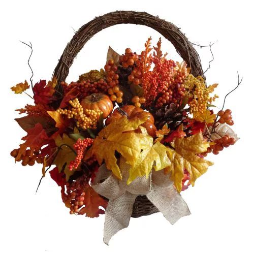 Way To Celebrate Thanksgiving Basket Decoration, Pumpkin | Walmart (US)
