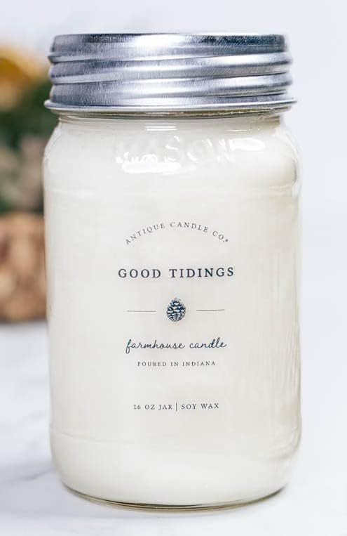 Antique Candle Co.® 16 Ounce Soy Wax Candle, 80 Hour Burn Time, Cotton Wick, Mason Jar Candle (G... | Amazon (US)