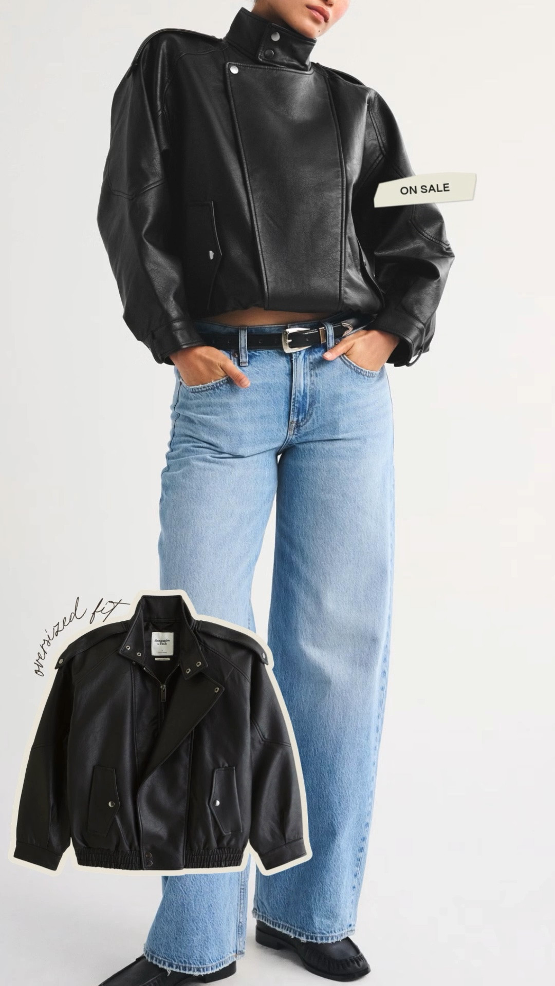 My go-to faux leather jacket from last year is back and ON SALE!! It looks luxe but it's under $125 👏🏽 tons of compliments on this! Comes in other colors too - I wear a size Small 🖤

fall outfit, fall fashion, leather jacket outfit, date night outfits, dinner outfits, weekend outfits, abercrombie sale, sale alert, fall jacket, closet staples