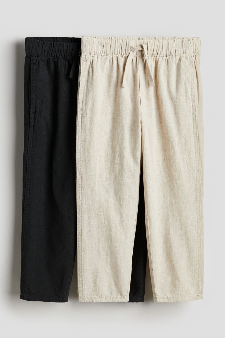 2-pack Linen-blend Pants | H&M (US + CA)