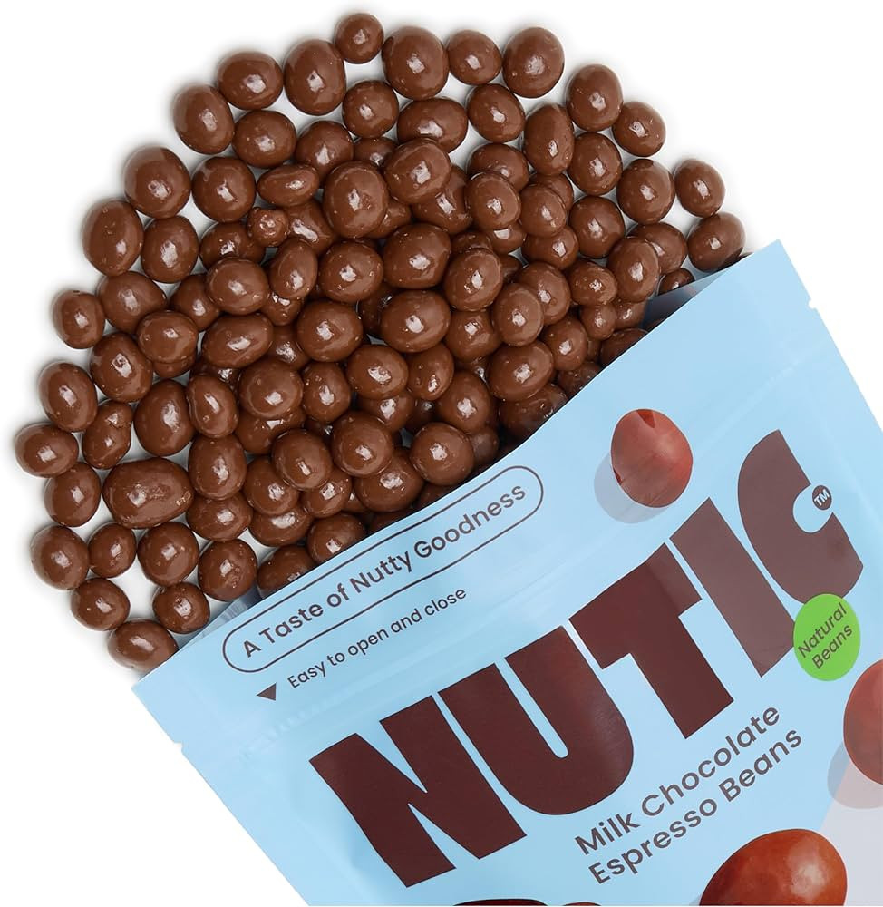 Nutic Gourmet Milk Chocolate Covered Espresso Beans - 1LB, Roasted Coffee Beans Covered in Milk C... | Amazon (US)