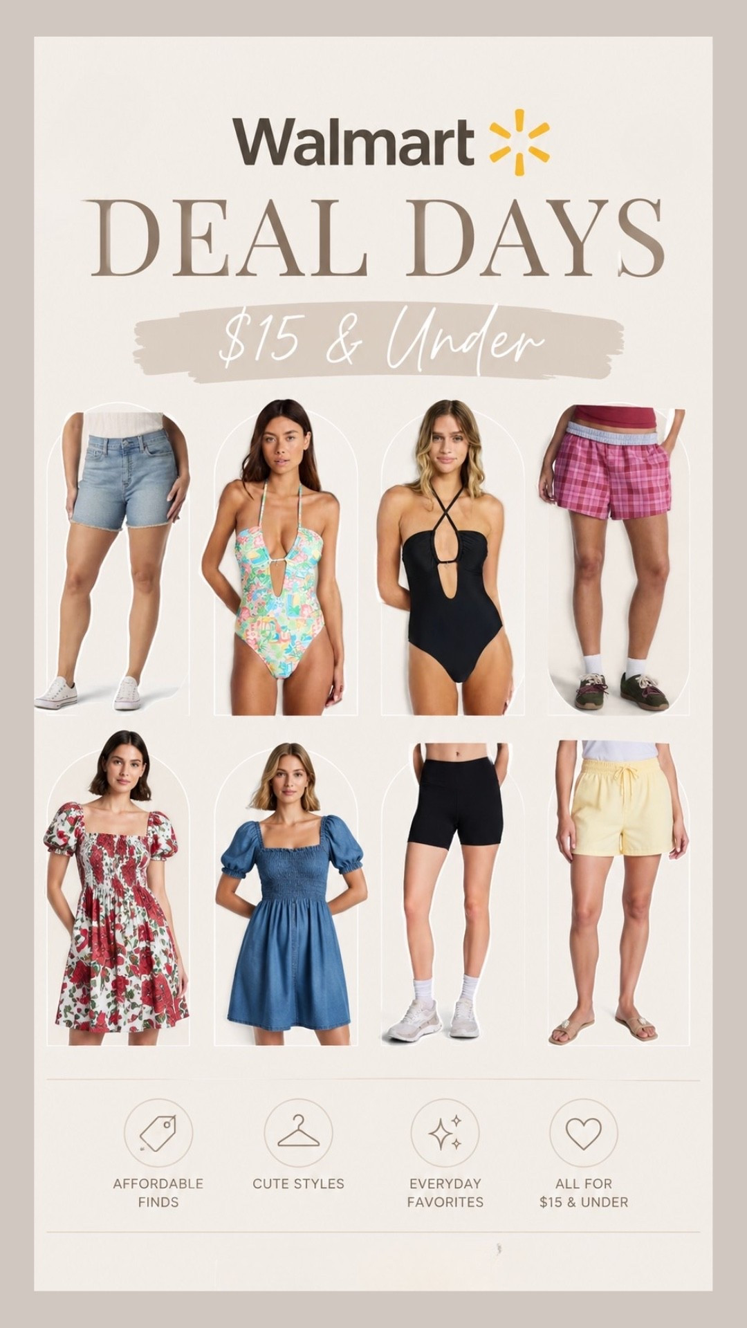 ✨SCROLL TO SHOP✨

Walmart Deal Days has started and here are my picks for $15 and less fashion finds🙌🏼❣️✨🤍

#LTKSaleAlert #LTKootd #LTKSwim