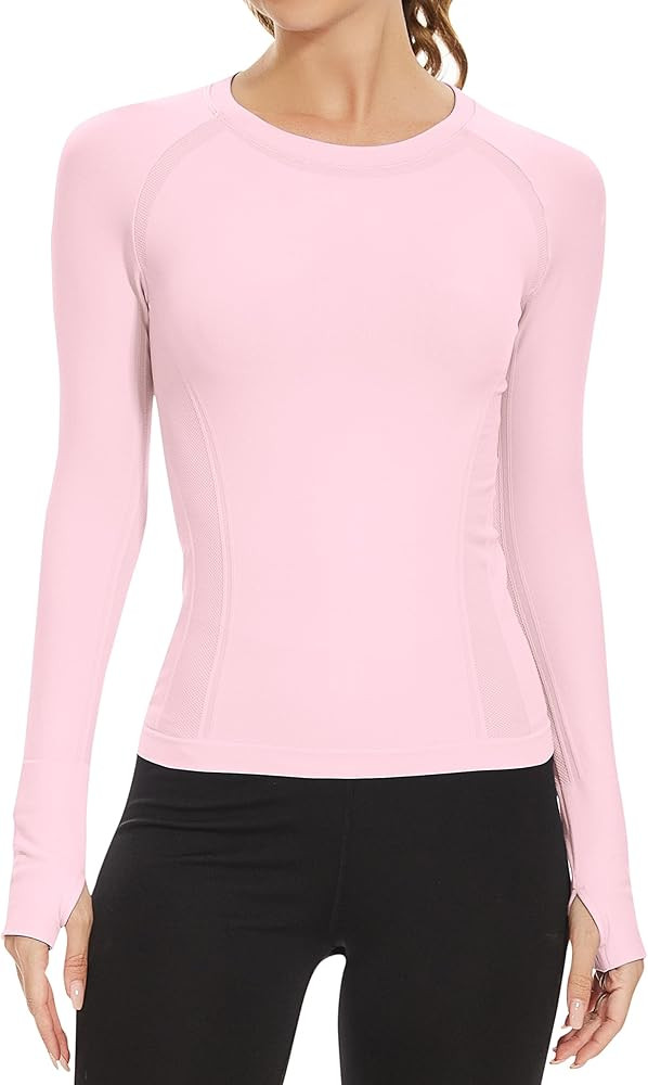 MathCat Workout Shirts for Women Long Sleeve, Workout Tops for Women, Quick Dry Gym Athletic Tops... | Amazon (US)