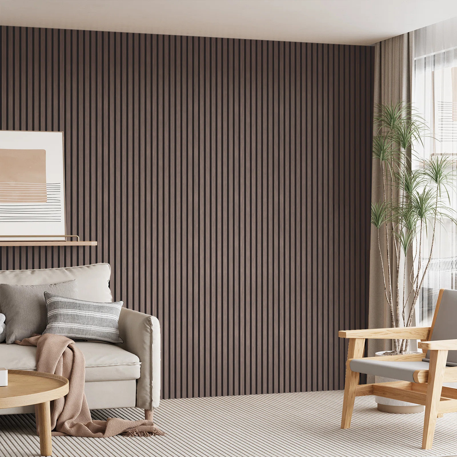 4PC x 106" x 12.6" 3D Acoustic/Sound proof Wood Slat Wall Panels (Set of 4/37.1 sq. ft.) (Set of ... | Wayfair North America