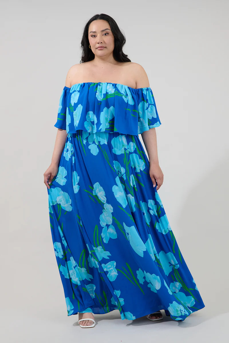 Enamored Off the Shoulder Ruffle Dress Floral Curve | Sugarlips