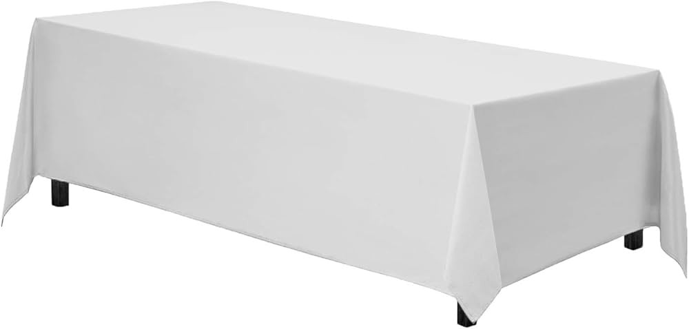 Gee Di Moda Rectangle Tablecloth - 70 x 120 Inch White Table Cloth for 6 or 8 Foot Rectangle Tabl... | Amazon (US)