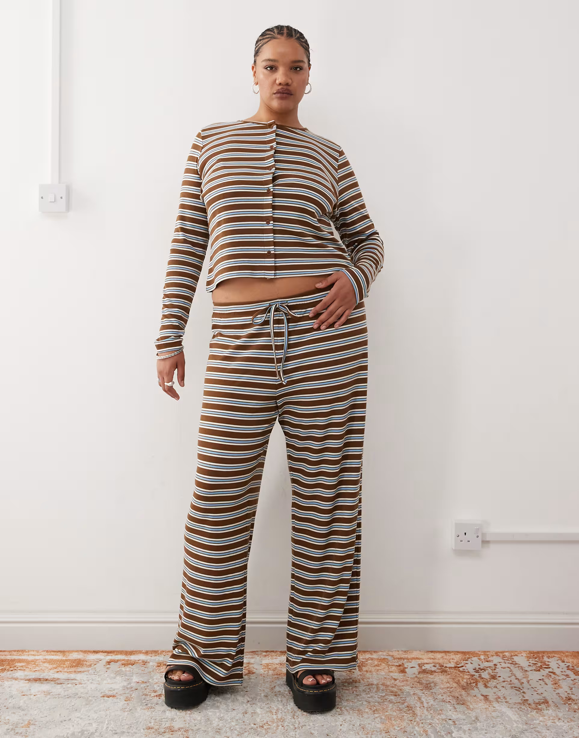 COLLUSION Plus relaxed rib stripe trouser | ASOS | ASOS (Global)