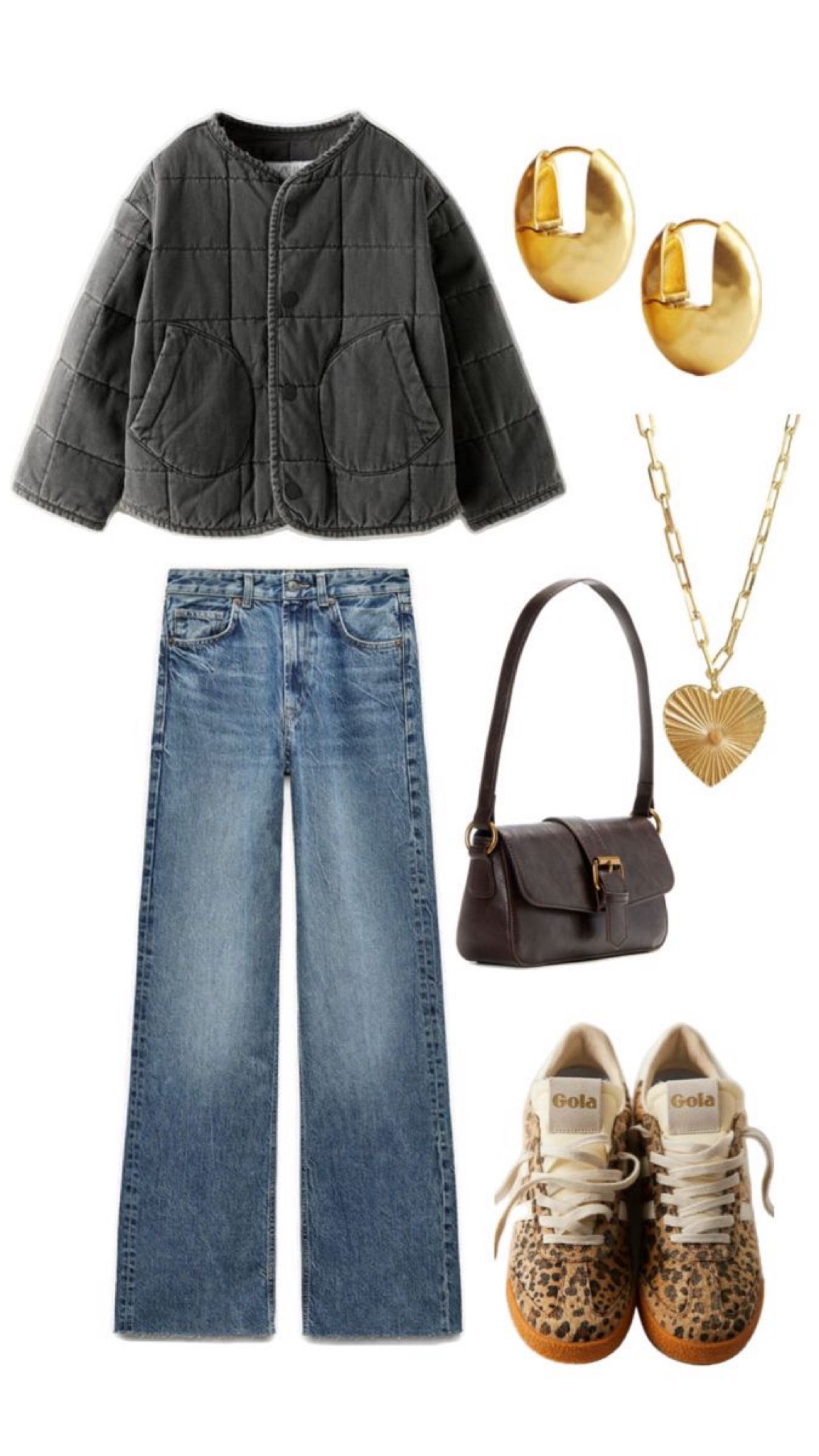 Casual cold weather outfit, quilted jacket, gold jewelry, sneakers, fun sneakers, cheetah shoes, shoulder bag, winter outfit, cold outfitts

Zara washed puffer jacket & brandy melville / pacsun purse 

#LTKStyleTip #LTKShoeCrush #LTKSeasonal