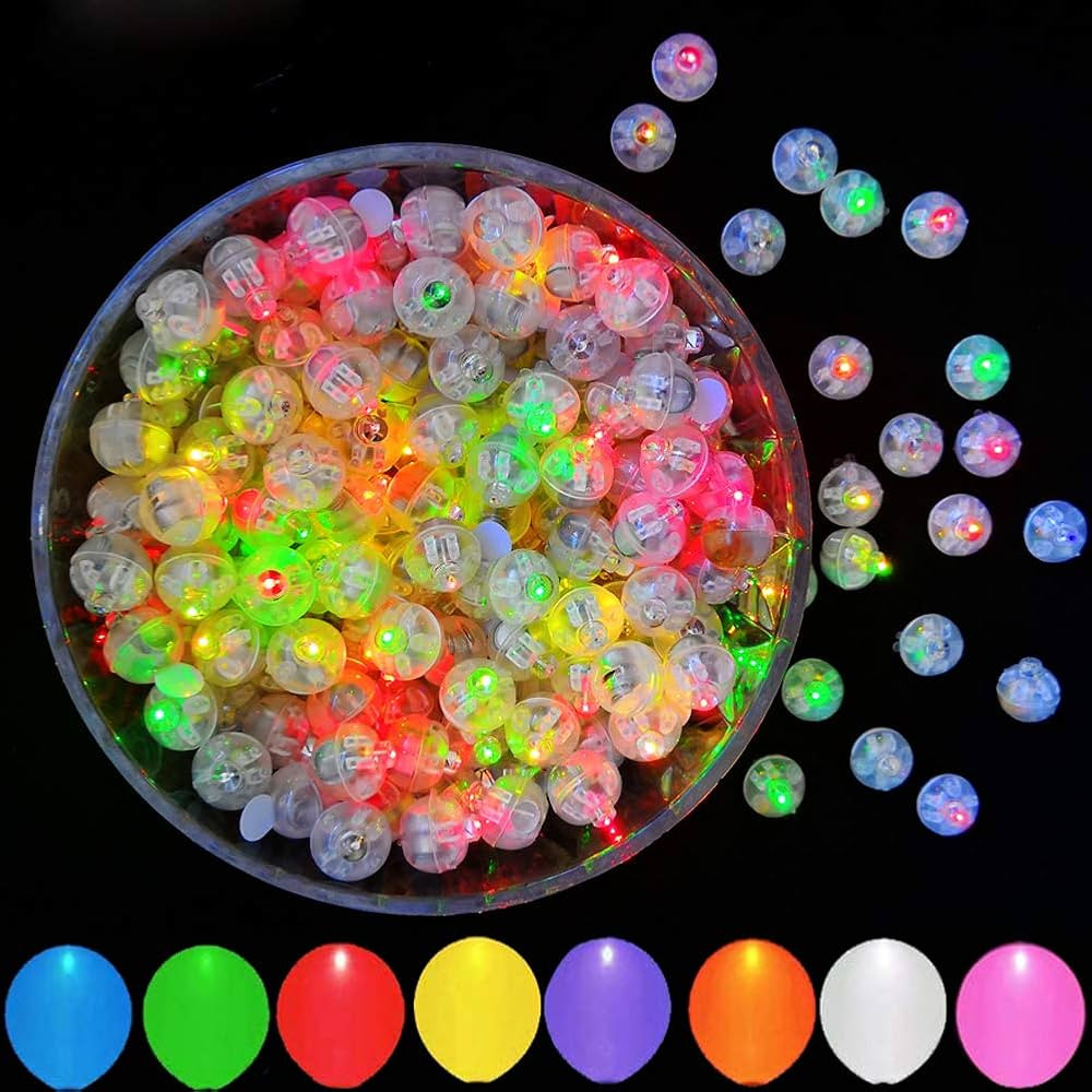 JJGoo 30Pcs Multicolor LED Balloon Lights, Waterproof Flash Round Tiny Led Light for Paper Lanter... | Amazon (US)