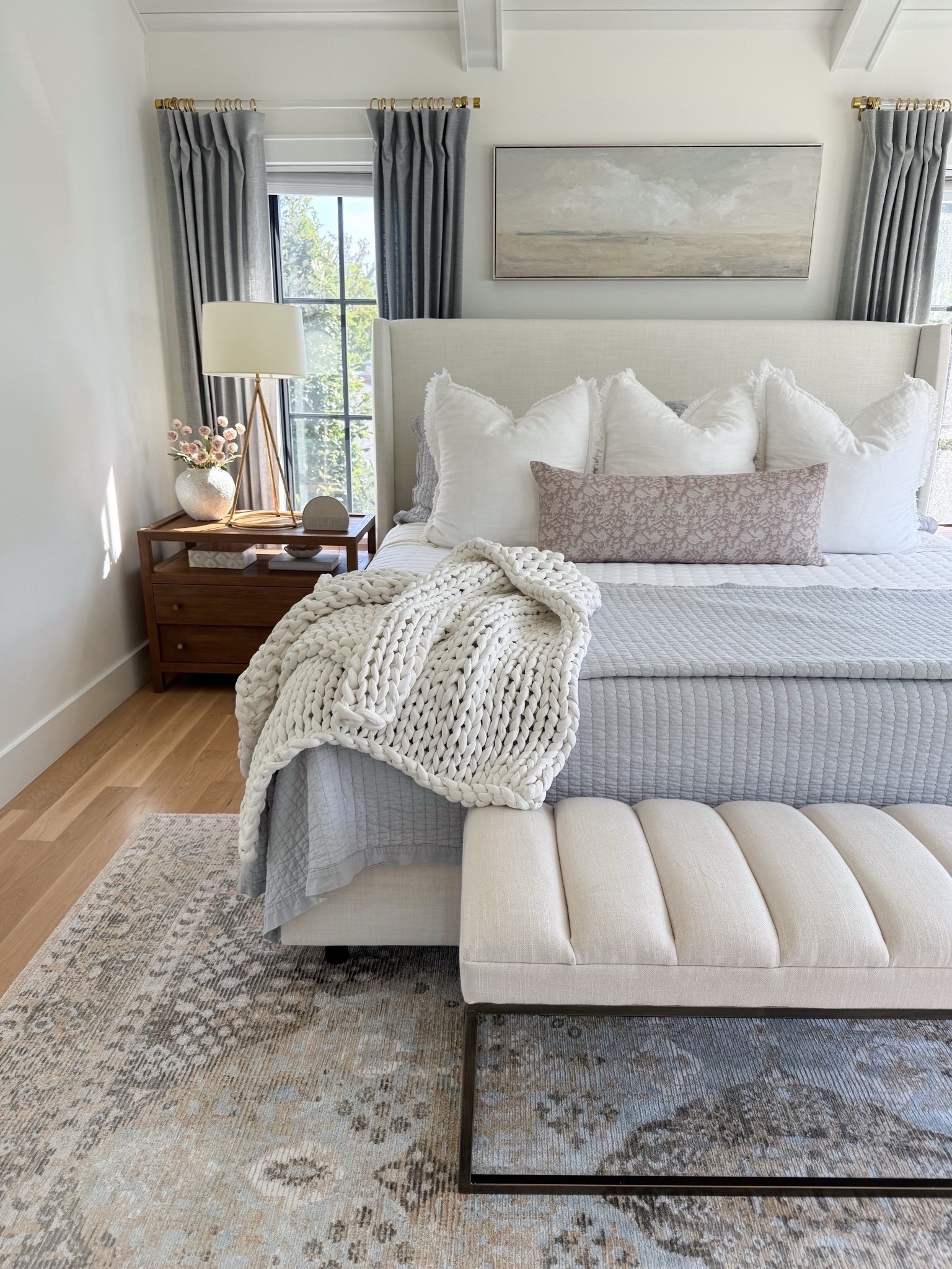 Calming neutral bedroom with pops of soft blue 



#LTKHome