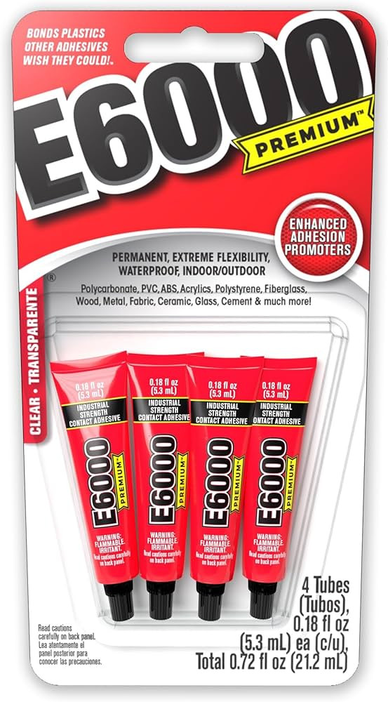 Eclectic E6000 Premium Clear Adhesive Mini Pack 4/Pkg-.18oz Each | Amazon (US)