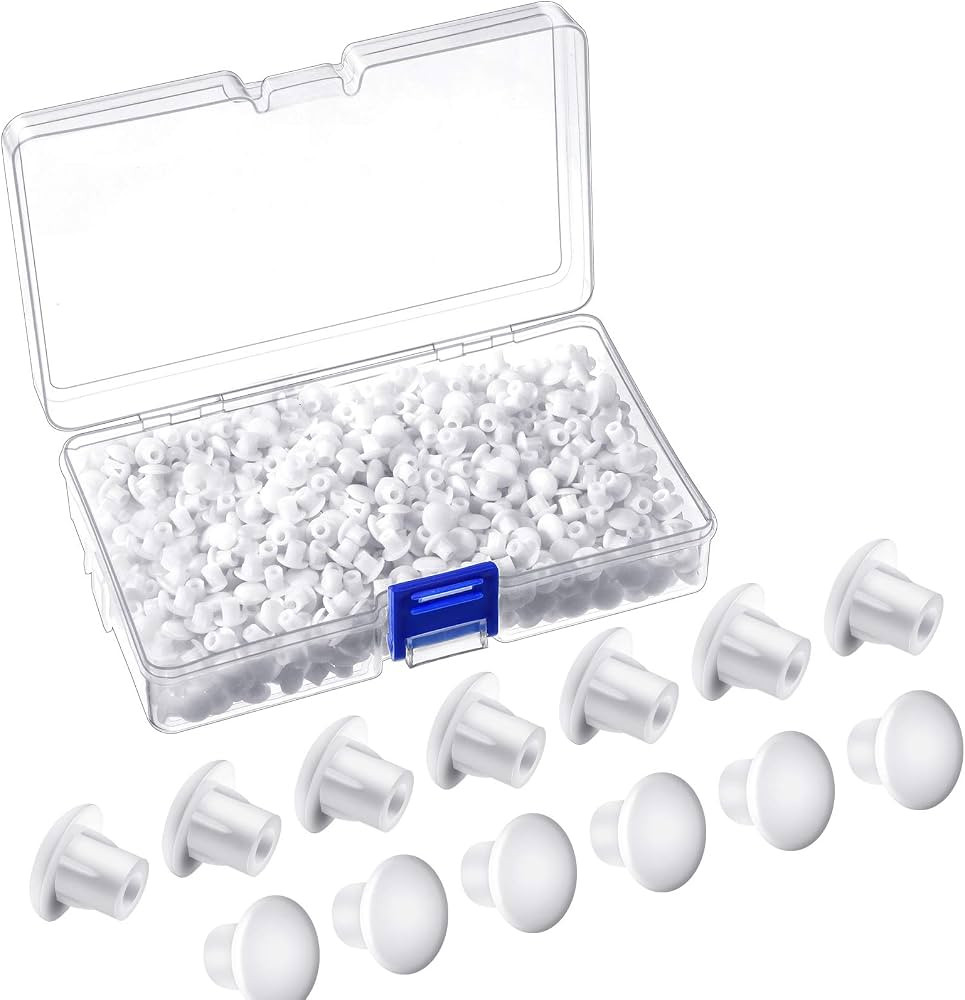 Jetec 500 Pieces 3/16" Plastic Hole Plugs Round Button Plugs Screw Cap Drilling Cover Plugs for C... | Amazon (US)