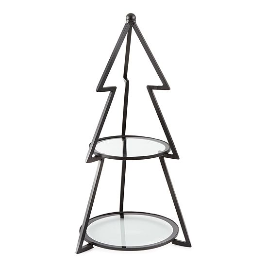 North Pole Trading Co. Enchanted Woods Christmas Tree 2-Tier Serving Stand | JCPenney