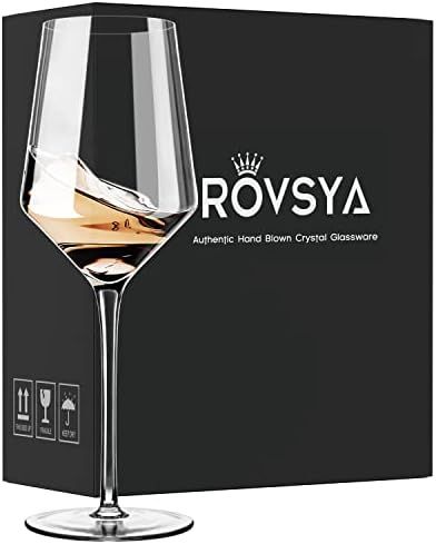 White Wine Glasses Set of 4- Modern Crystal Hand Blown Wine Glass-15 oz,Thin Rim,Long Stem,Perfec... | Amazon (US)