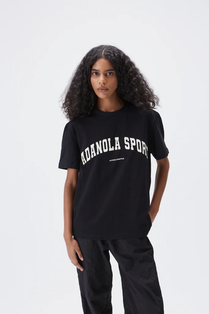 AS Short Sleeve Oversized T-Shirt - Black | Adanola UK