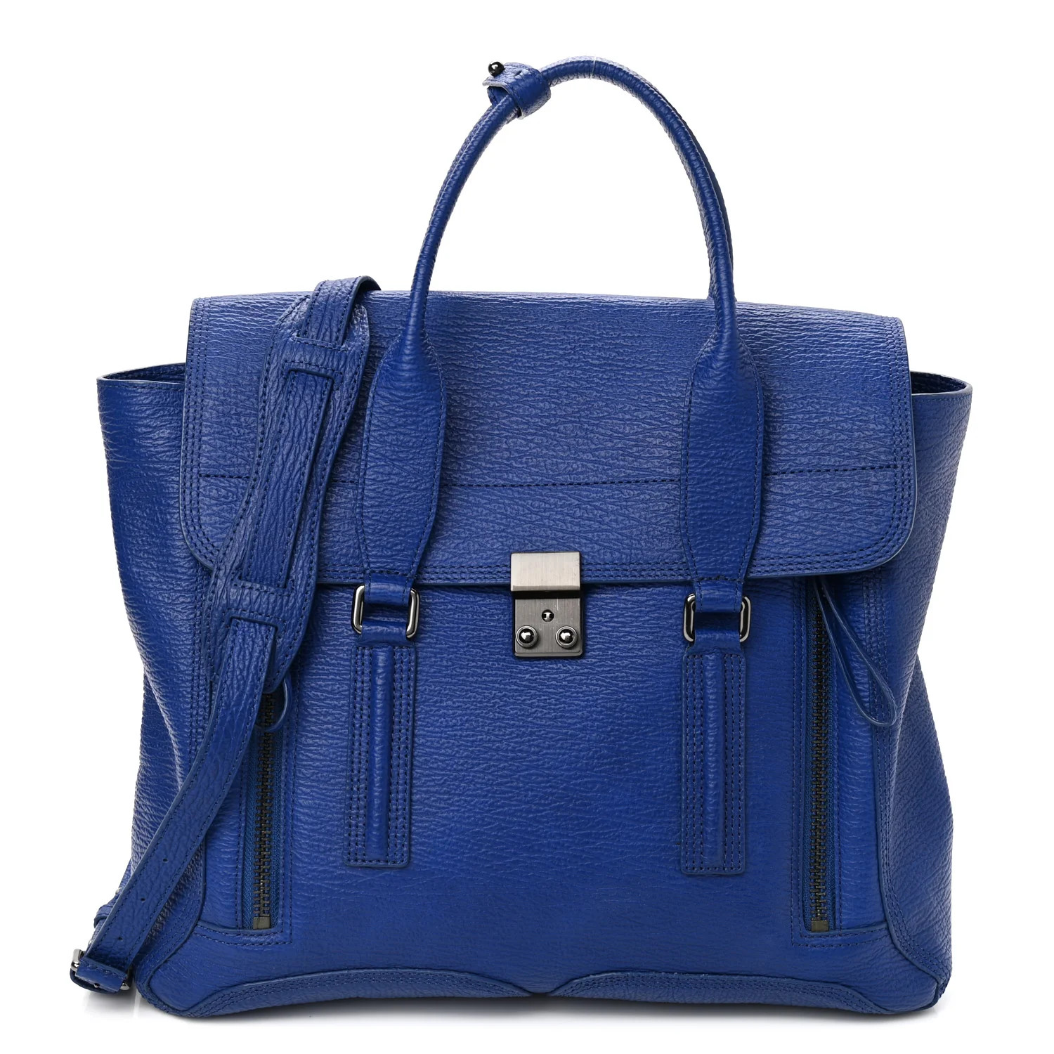 3.1 PHILLIP LIM Textured Calfskin Large Pashli Satchel Cobalt | FASHIONPHILE (US)