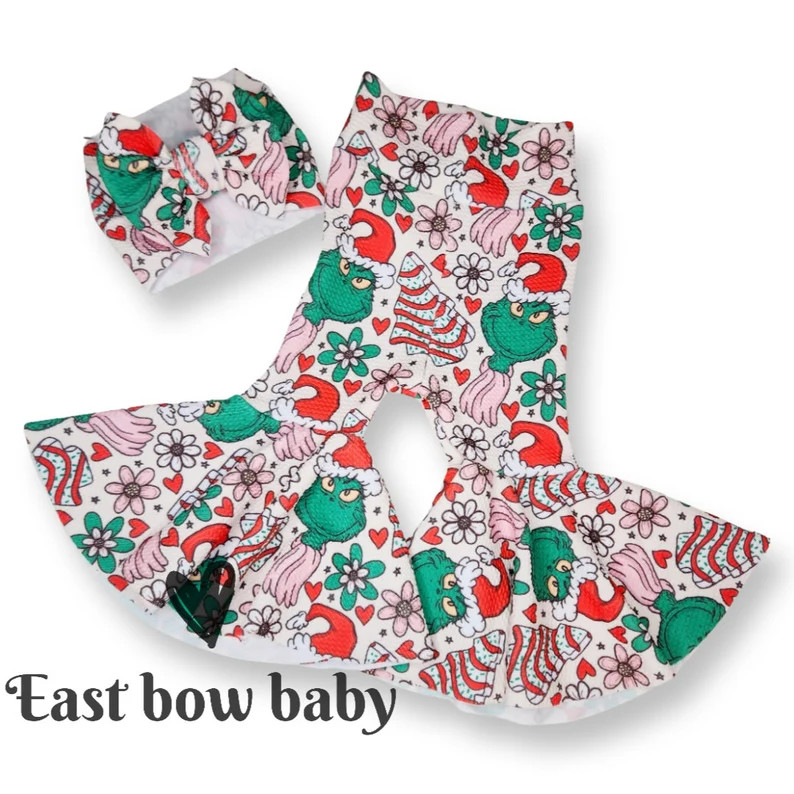 The Grinch Bellbottom Set, Grinch Christmas Cakes Bellbottom,grinch Jolly Cakes Bells,grinchmas F... | Etsy (US)