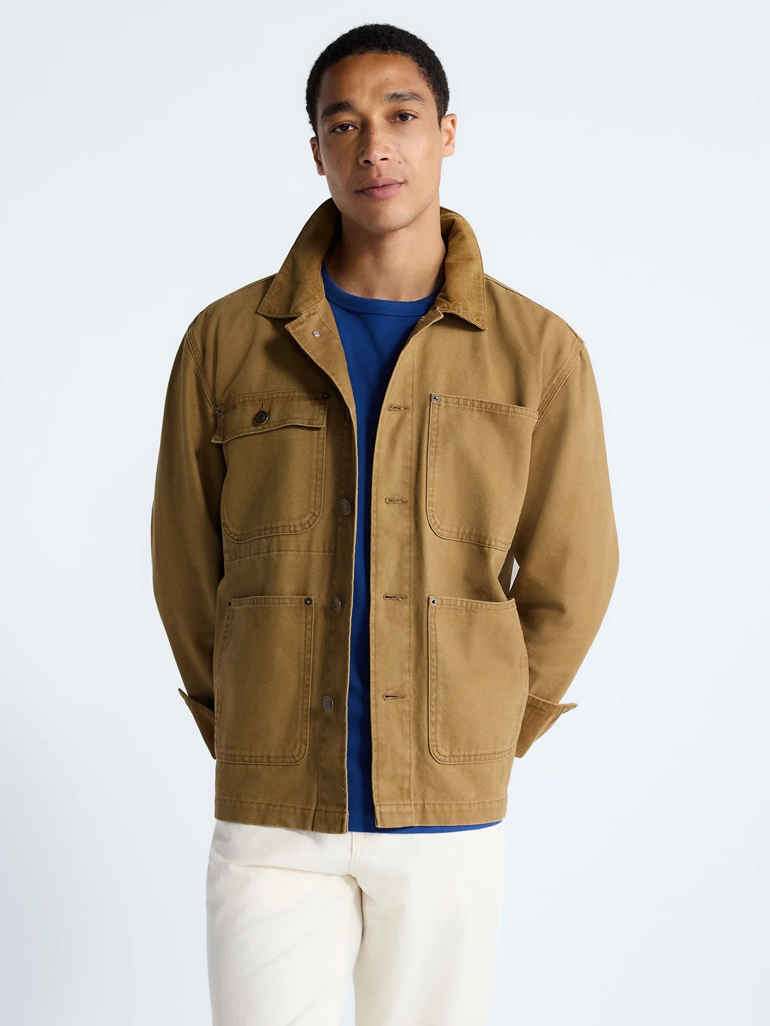 Free Assembly Men's Cotton Ranch Jacket with Long Sleeves, Sizes XS-3XL | Walmart (US)